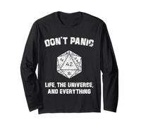 42 Answer to Life The Universe and Everything Don't Panic Long Sleeve T-Shirt
