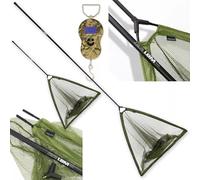 42" Carp Fishing Net with 2m Telescopic Handle Durable and Lightweight Landing Net & Digital DPM Camo Scale 40kg/88lbs