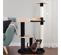 42" Cat Tree Tower - 3 Tier Cat Tower with Scratching Post & Jumping Platform - Indoor Cat Furniture for Claw Grinding & Play - Perfect for Active Cats