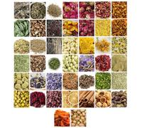 42 Dried Herb Bags for Crafts, Sealed Herbal Packets Set with Labels, Herb Kit for Candle Making, Potpourri, Resin Art, and DIY Projects, Assorted Herbs for Creative Use