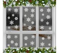 42 Elegant Snowflake Window Clings - Quick and Simple Christmas Decorations - Glueless PVC Stickers