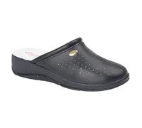 (42 EUR, Navy Blue) Dek Womens/Ladies Coated Leather Clogs