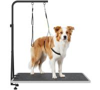 42" H Adjustable Height Dog Grooming Arm with double Clamp, Dogs Grooming Table Arm with Loop Noose and No Sit Haunch Holder, Perfect dog restraint for Small & Medium Dogs，Arm for Grooming Tables