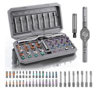 42 in 1 Magnetic Screwdriver Set, Multi Bit Ratcheting Screw Driver Set with Detachable T Handle, DIY Ratchet Screwdriver Kit with Storage Case, Repair Tool Kit for Bicycle Furniture Computer