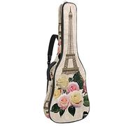 42 Inch Acoustic Guitar Bag with Shockproof Thick Padded Guitar Backpack Suit for Bass Folk Classical Guitar Paris Vintage