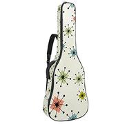 42 Inch Acoustic Guitar Bag with Shockproof Thick Padded Guitar Backpack Suit for Bass Folk Classical Guitar Geometry Atomic Stars
