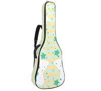 42 Inch Acoustic Guitar Bag with Shockproof Thick Padded Guitar Backpack Suit for Bass Folk Classical Guitar Cute Unicorn On Star Stripes