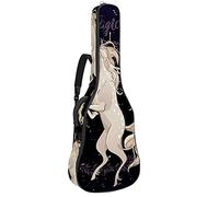 42 Inch Acoustic Guitar Bag with Shockproof Thick Padded Guitar Backpack Suit for Bass Folk Classical Guitar Unicorn Magic