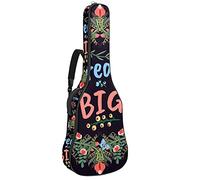 42 Inch Acoustic Guitar Bag with Shockproof Thick Padded Guitar Backpack Suit for Bass Folk Classical Guitar Purple Quote Dream Big