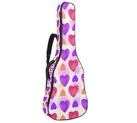42 Inch Acoustic Guitar Bag with Shockproof Thick Padded Guitar Backpack Suit for Bass Folk Classical Guitar Watercolor Love Background