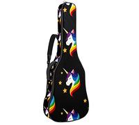 42 Inch Acoustic Guitar Bag with Shockproof Thick Padded Guitar Backpack Suit for Bass Folk Classical Guitar Unicorn Star