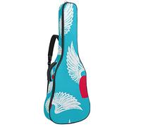 42 Inch Acoustic Guitar Bag with Shockproof Thick Padded Guitar Backpack Suit for Bass Folk Classical Guitar Follow Your Heart Love Wings