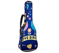 42 Inch Acoustic Guitar Bag with Shockproof Thick Padded Guitar Backpack Suit for Bass Folk Classical Guitar Blue Love Bird