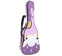 42 Inch Acoustic Guitar Bag with Shockproof Thick Padded Guitar Backpack Suit for Bass Folk Classical Guitar Llama Alpaca on the Cloud