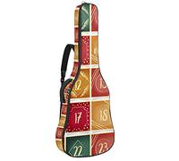 42 Inch Guitar Bag Guitar Case Backpack for Electric Guitar, Acoustic Bass Classical Guitar Ukulele Mandolin Christmas Advent Calendar Pattern