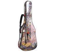 42 Inch Guitar Bag Guitar Case Backpack for Electric Guitar, Acoustic Bass Classical Guitar Ukulele Mandolin Paris Eiffel Tower Oil Painting