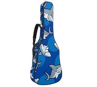 42 Inch Guitar Bag Guitar Case Backpack for Electric Guitar, Acoustic Bass Classical Guitar Ukulele Mandolin Cartoon Shark Blue