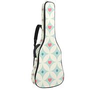 42 Inch Guitar Bag Guitar Case Backpack for Electric Guitar, Acoustic Bass Classical Guitar Ukulele Mandolin Geometrical Hearts Pattern