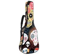 42 Inch Guitar Bag Guitar Case Backpack for Electric Guitar, Acoustic Bass Classical Guitar Ukulele Mandolin Day Of The Day Sugar Skull Flower