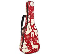 42 Inch Guitar Bag Guitar Case Backpack for Electric Guitar, Acoustic Bass Classical Guitar Ukulele Mandolin Red Christmas Elements