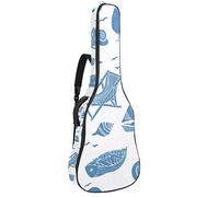 42 Inch Guitar Bag Waterproof Dual Adjustable Shoulder Strap Acoustic Guitar Case Gig Bag Padding Backpack with Pocket Vocation Ship Lighthouse Deck Chair Conch