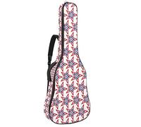 42 Inch Guitar Bag Waterproof Dual Adjustable Shoulder Strap Acoustic Guitar Case Gig Bag Padding Backpack with Pocket America Star Blue Red Pattern