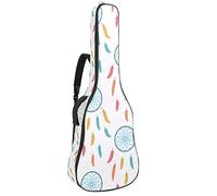 42 Inch Guitar Bag Waterproof Dual Adjustable Shoulder Strap Acoustic Guitar Case Gig Bag Padding Backpack with Pocket Feather Dreamcatcher Pattern
