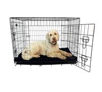 42 inch Heavy Duty Dog Cage, Metal Training Crate with 2 Doors and Removable Tray, Black