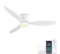 42 Inch Modern Ceiling Fan with Lights & Remote Silent 6-Speed DC Motor Reversible Timer Function 3 CCT Color Options Ideal for Bedroom & Lounge White Finish