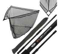 42" INCH RUBBER CARP FISHING LANDING NET BLACK RUBBERISED MESH + 2M NGT HANDLE