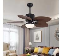 ＳＥＡＦＩＯＺ 42 Inch Tropical Ceiling Fan with LED Light with Remote Control, Two Mounting Options, 5 Leaf Blades and Balance Clips, Damp-Rated 107 * 107 * 48cm/42 * 42 * 19in
