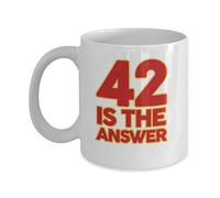 42 IS THE ANSWER Dont Panic Hitchhikers Guide | Ceramic Coffee Mug | 11 OZ