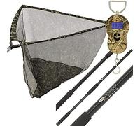 42" Landing Net Camo Carp Fishing 2m 2pc Telescopic Pole Handle & Stink Bag Digital Scale 40kg/88lb