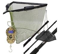 42" Landing Net Dual Float Carp Coarse Fishing with 2m 2pc Pole Handle + Stink Bag Case & Digital Camo Scale 40kg/88lb with Sling