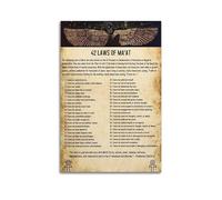 42 Laws Of Maat VintageCanvas Wall Art, Aesthetic Poster Print for Bedroom & Home Decor, Modern Painting12x18inch(30x45cm)