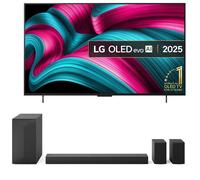42" Lg C5 OLED evo AI 4K HDR Smart TV 2025 (OLED42C54LA) & US60TR 5.1 Wireless Sound Bar Bundle, Silver/Grey,Black