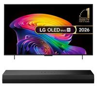 42" Lg C6 OLED AI 4K HDR Smart TV 2026 (OLED42C64LA) & US20A 2.0 Compact Sound Bar Bundle, Silver/Grey
