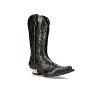 (42) NEW ROCK M-7921-S1 BLACK Leathr Biker Cowboy Shoes
