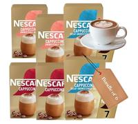 42-Pack Instant Cappuccino Variety Bundle - 2 x 7 Unsweetened, 2 x 7 Classic, 2 x 7 Decaf Cappuccino Sachets - Rich, Creamy, Barista-Style Coffee On-the-Go