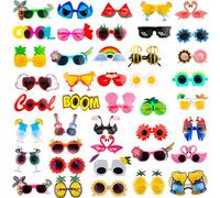 42 Pairs of Hawaii Luau Party Sunglasses Tropical Masquerade Photo Props Fun Hawaiian Sunglasses for Holiday Gifts Summer Hawaii Luau Beach Pool Party