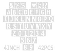 42 PCS 3.9 Inch Alphabet Stencils Reusable Letter and Number Templates for Wood, Wall, Fabric, Rock, Signage, Door Porch, Chalkboard, DIY Projects