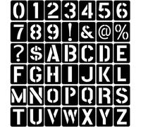 42 Pcs 3 Inch Letter Stencils Symbol Numbers Craft Stencils Letters Reusable Plastic Alphabet Templates for Painting on Wood Wall Fabric Rock Glass Sign DIY Art Projects (Letter, Numberand Symbols)