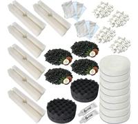 42 PCS Aquarium Media Kits Replacement for Fluval FX4 / FX5 / FX6 Canister Filters, Including Bio-Foam Block, Carbon Sponge Filter, Ceramic Ring, Activated Carbon, Silicone Lubricant, Filter Pad