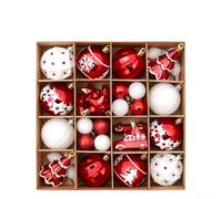 42 PCS Christmas Tree Ornament Ball Set with Shatterproof Plastic Design, Suitable for Holiday Decorating at Home or Work (Red and Green Gold)