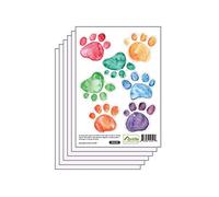 42 Pcs Colorful Hand Painted Dog Paw Stickers Prints for Wall, Floor Decals, Classroom Home Party Decoration, Home Kid's Room Creative Wallpaper Mural Art Decorations