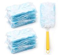 42 Pcs Flash Duster Refills Dust Magnet Refill Disposable Fluffy Dusting Pads with 2 Handle Electrostatic Dust Magnet Refills Compatible with Swiffer for Home Office Car