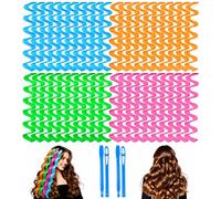42 Pcs Heatless Wave Curlers for Long Hair, Easy Styling Hook, 21.65 Inch | Easy Styling Hook, No Heat Damage, Long-Lasting Natural Waves, Comfortable Styling, For Women and Kids