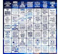 42 PCS Sarcastic Art Letter Stencils for Painting, 5x5 Inch Reusable Plastic Paint Templates for Painting on Wood, Funny Drawing Stencils for Wall Furniture Fabric Paper Art Scrapbooks DIY Crafts