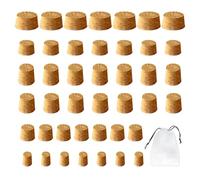 42 Piece Cork Bottle Caps in Multiple Sizes with 1 Piece Storage Bag, Wooden Corks, Crafts, Refinished Corks (6 Sizes)