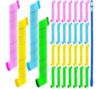 42 Pieces Hair Curlers Spiral Curls Styling Kit, Include 40 Pieces No Heat Hair Curler Hair Rollers and 2 Pieces Styling Hooks for Long Hair Hairstyle Supplies